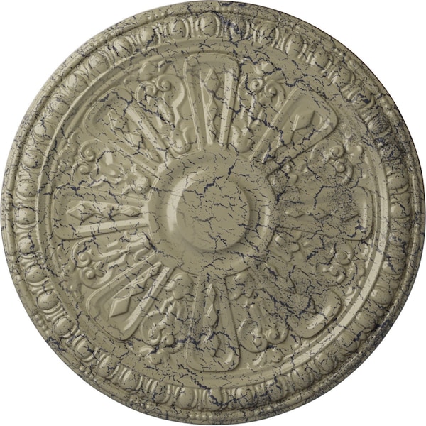 Ekena Millwork Raymond Ceiling Medallion (Fits Canopies up to 5 3/8"), 18"OD x 1 1/4"P, Castle Stone Crackle CM18RA2CSC - main